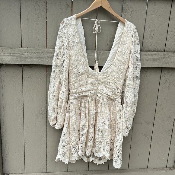 Free People Jen's Pirate Booty Reflection Lapis Mini Dress Bohemian Wedding - Picture 10 of 11